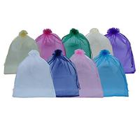 Ankirol 50 bolsas de organza transparentes de 12 x 16 pulgadas, bolsas de organza extra grandes con cordón, 10 colores (mezcla)