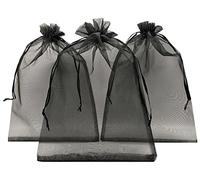 Ankirol - Bolsas de organza (100 unidades, 20 x 30 cm, tamaño grande), 5x7, Negro