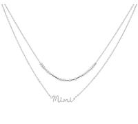 Ankiyabe Collar de doble capa con texto en inglés "I Love You" con dije de Nana Gigi Mimi, mensaje secreto, joyería para abuela, Estándar, Metal, Sin piedra preciosa