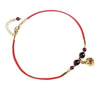 Anklet Women's Red Rope Pomegranate Ancient Fengsen Series Recruit Peach Blossom Small Transfer Beads