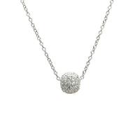 Ankra Collar para mujer de 45 cm con colgante de bola, plata de ley 925 rodiada 2VNAKRJ-NL0089, Eine Grösse, Plata esterlina, No es una piedra preciosa