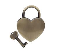 ANKROYU 1 Juego De Candado En Forma De Corazón, Candado Antiguo De Bronce, Candado Decorativo De Metal Clásico, Candado Vintage De Metal, Suministros Para Manualidades Domésticas Con Llave(B)