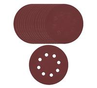 ANKROYU 100 discos de lijado de 5 pulgadas y 8 agujeros, papel abrasivo, papel de lija redondo para metal, madera, plástico, caucho, cuero, piedra, vidrio, pulido, óxido de alumini (180)