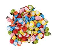 ANKROYU 100 Uds. Pegatinas de Mariquita de Madera, Pegatinas Autoadhesivas Coloridas y Bonitas de Mariquita para Manualidades DIY, Decoraciones para Fiestas y álbumes de Recortes