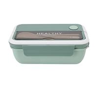 ANKROYU 1100ml Insulated Lunch Box Leakproof Large Capacity Food Container with Compartments for Office Workers School Plastic Box 20x12x8cm (Verde nórdico)