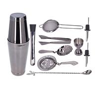 ANKROYU 11PCS Professional Cocktail Shaker Set Stainless Steel Bartender Kit with Mixing Tools Bar Accessories for Home Bars Parties and Hotels (Gris metálico)