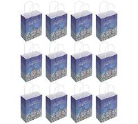 ANKROYU 12 bolsas de regalo de Ramadán, bolsa de papel con asa de cuerda para regalos de fiesta de Eid Mubarak, decoraciones de festivales, suministros para manualidades, paquete a (bolso de mano