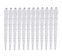 ANKROYU 12 Uds. De Adornos de carámbanos acrílicos, Decoraciones Colgantes Brillantes para árboles de Navidad, decoración navideña DIY para Fiestas de Bodas de Invierno, 14,8 cm, t