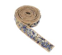 ANKROYU 1M 2cm de ancho con cuentas de cristal, adorno de diamantes de imitación, parche para planchar para ropa, bolsos, zapatos, decoración de vestidos de boda, manualidades DIY, (Cuentas de arroz