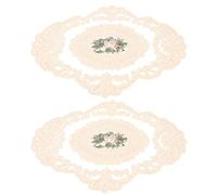 ANKROYU 2 manteles Individuales de Encaje francés, Elegantes manteles Bordados, Estilo Vintage, Antideslizantes, Posavasos para decoración de Mesa de Comedor, hogar, Oficina, Boda,