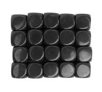 ANKROYU 20 Dados de plástico de 16 mm, Cubos de Esquina Redonda para Juegos de Mesa, enseñanza de matemáticas, Bricolaje, Fiesta Personalizable, diversión Familiar, Juguetes (Negro)