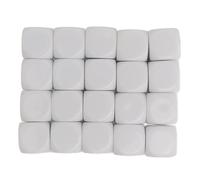 ANKROYU 20 Dados de plástico de 16 mm, Cubos de Esquina Redonda para Juegos de Mesa, enseñanza de matemáticas, Bricolaje, Fiesta Personalizable, diversión Familiar, Juguetes (Blanca)