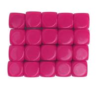 ANKROYU 20 Dados de plástico de 16 mm, Cubos de Esquina Redonda para Juegos de Mesa, enseñanza de matemáticas, Bricolaje, Fiesta Personalizable, diversión Familiar, Juguetes (Rosa roja)