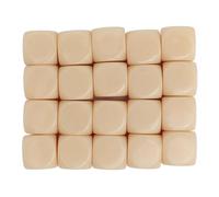 ANKROYU 20 Dados de plástico de 16 mm, Cubos de Esquina Redonda para Juegos de Mesa, enseñanza de matemáticas, Bricolaje, Fiesta Personalizable, diversión Familiar, Juguetes (Beige)