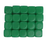ANKROYU 20 Dados de plástico de 16 mm, Cubos de Esquina Redonda para Juegos de Mesa, enseñanza de matemáticas, Bricolaje, Fiesta Personalizable, diversión Familiar, Juguetes (Verde)