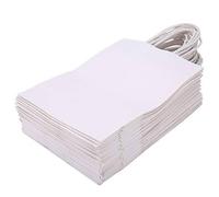 ANKROYU 25 Bolsas De Papel Kraft, Pequeñas Bolsas De Papel Para Compras, Bolsas Reutilizables Para Regalo De Dulces De Boda Con Asas Para Comestibles Minoristas De Pequeñas Empresas(Blanco)