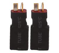 ANKROYU 2pcs Femenino inalámbrico a T Connector Adaptador Alto dureza RC Cars Accesorios RC RC Avión Barco Material de Cobre de Goma Premium 10x17x47 mm