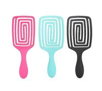 ANKROYU 3 cepillos de pelo curvados con ventilación, cepillo de peinado curvado ABS, cepillo desenredante de paleta hueca, cepillo curvado con ventilación para salón en casa