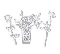 ANKROYU 3 troqueles de corte con forma de florero, plantilla de acero al carbono, juego de troqueles para tarjetas de tallado DIY para álbumes de recortes, tarjetas y manualidades