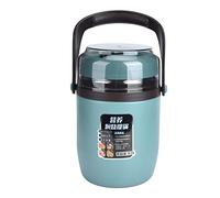ANKROYU 304 Stainless Steel Insulated Food Jar Leakproof Stackable Thermal Lunch Box Multilayer Container 2L Capacity for Office Workers Students (Verde menta)