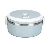 ANKROYU 304 Stainless Steel Lunch Box Portable Thermal Food Container with Lockable Lid Ventilation System Ergonomic Handle for Adults Kids School Office Picnic Round Design (1 nivel)