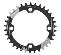 ANKROYU 34T Cadena de bicicleta de montaña Rueda de aluminio a prueba de aluminio Positivo disco de diente negativo positivo Alto precisión ligera duradera para ciclismo 104bcd 4 (Negro)