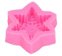 ANKROYU 3D Copo de Nieve Silicona Fondant Premium Antiadherente Flexible Hornear para Chocolate Caramelo Decoración de Pastel Manualidades DIY Rosa 10x7.8x2.5cm