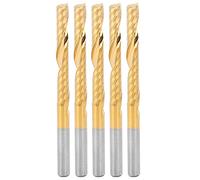 ANKROYU 5 fresas en espiral de una sola flauta métricas de 4 x 32 x 55 mm, fresa con revestimiento de acero de alta velocidad, brocas CNC para mecanizado de metales no ferrosos, co
