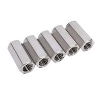 ANKROYU 5 PCS 19 mm de ancho 45 mm de longitud M12 Tuercas de acoplamiento hexagonal, 304 acero inoxidable, conectores de varilla roscada para pernos, sujetadores industriales de p