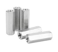 ANKROYU 5 PCS 304 Tuerca de acoplamiento hexadecimal de acero inoxidable M12, conector de varilla roscada para pernos colgantes de tachuelas, aplicación horizontal vertical