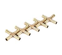 ANKROYU 5 piezas de conexión cruzada de latón de 4 vías, conector de púas cruzadas, conexión de tubería cruzada de rosca, conector de manguera de fluidos antioxidantes para uso (8mm)