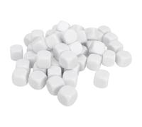 ANKROYU 50 dados de seis caras de plástico, adhesivos DIY, juegos de mesa para enseñar matemáticas, artículos para fiestas, 16x16x16 mm, personalizables, herramientas educativas y (Blanca)
