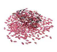 ANKROYU 500PCS Cristal Acrílico, Mesa De Imitación Fondo Plano Color Ab Taladro De Ojo De Caballo, 7 × 15 Mm Decoración En Forma De Ojo De Caballo Con Parte Posterior Plana(Rojo)