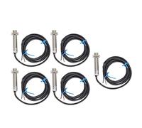 ANKROYU 5PCS M12 NPN Interruptor de Sensor de proximidad inductivo Normalmente Abierto Rango de detección de 2 mm Sensor sin Contacto para máquinas Herramientas de automatización i