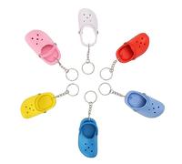 ANKROYU 6 llaveros de zapatilla lindos, de silicona suave y flexible, para mochila, bolso, decoración de equipaje, mini llavero colorido con dije de zapatilla, regalo para mujeres