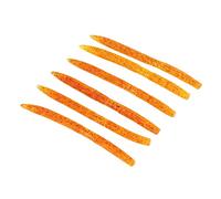 ANKROYU 6 PCS PVC Cebos de Pesca de Fideos, señuelas de la Tierra de Gusanos con Piezas Reflectantes, Cebo Suave de Agua Salada Resistente a la mordida para Perca, técnica de frega (Naranja)