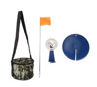 ANKROYU 6 PCS Tip Up Ice Fishing Flags, Portable Stainless Steel ABS Base with Storage Bag, Buoyant Markers for Multi Hole Winter Angling, Multi Hole Ice Angling Flags (No Hook Style)