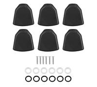 ANKROYU 6 piezas de botones de clavija de afinación de guitarra acrílica, piezas de repuesto con casquillos y tornillos para decoración de cabezal de guitarra eléctrica acústica, v (Negra)