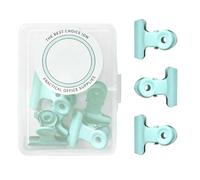 ANKROYU 8 clips de bisagra de metal, abrazaderas de, cabeza redondeada, clips de archivos a prueba de herrumbre para documentos de oficina, boletos de prueba de papel, material me (Verde)