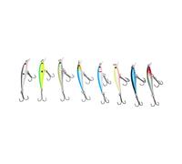 ANKROYU 8PCS Minnow Señuelo de Pesca Cebo Duro Wobbler 5 cm Señuelo de Tiro Largo de hundimiento Artificial con Ojos 3D para Pesca de Agua Dulce en Agua Salada Ganchos de plástico