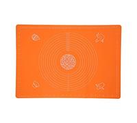 ANKROYU Alfombra de hornear de silicona profesional sin rollo de hojaldre sin palos con marcas de medición Matera de masa reutilizable resistente al calor para hornear pan de pizza (Naranja)