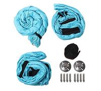ANKROYU Anti gravedad Swing Swing Sling Ayerial Fitness Hammock Premium Nylon Piel de espuma gruesa suave para la espuma gruesa para yoga Pilates Inversión Entrenamiento del cielo (Sky Blue Set con 2