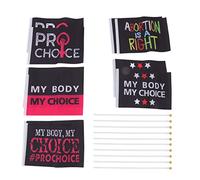 ANKROYU Banderas de jardín feministas 10 piezas de derechos de los derechos de los derechos de las mujeres mi cuerpo mi elección decoración al aire poliéster resistente a la intem (A)