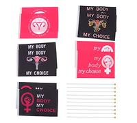 ANKROYU Banderas de jardín feministas 10 piezas de derechos de los derechos de los derechos de las mujeres mi cuerpo mi elección decoración al aire poliéster resistente a la intem (B)