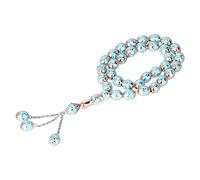 ANKROYU Beads Rosary 33 Grains Exquisite Flower Patterns Religious Article Worship Prayer Supplies Elegant Design Durable Resin Material Gift for Family Friends (Lake Blue (Woof: aprox. 101.6 cm /