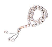 ANKROYU Beads Rosary 33 Grains Exquisite Flower Patterns Religious Article Worship Prayer Supplies Elegant Design Durable Resin Material Gift for Family Friends (Blanco)