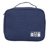ANKROYU Bolsa de Almacenamiento multifunción Accesorios electrónicos Organizador Cable Cable Soporte para Unidad USB Estuche de Viaje Tela catiónica Negro 24.5x18.5x10cm para Viaje (Azul Marino)