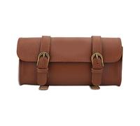 ANKROYU Bolsa para Cuadro de Bicicleta Estilo Retro Cuero Artificial Bolsa de Almacenamiento Duradera de Gran Capacidad para entusiastas del Ciclismo Marrón 22,2 x 9,8 x 6 cm