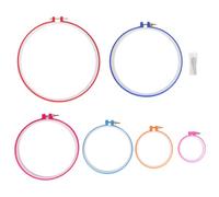 ANKROYU Bordado Hoops Plastic Circle Cross Stitch Marco Conjunto de herramientas de costura de bricolaje ajustable para bordado Pintura de seda Decoraciones de bricolaje