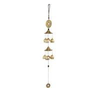 ANKROYU Bronze Wind Chimes Retro Chinese Style Health Happiness Lucky Feng Shui Wind Chimes for Home Decoration Sturdy Metal Copper Handmade Exquisite Workmanship Outdoor Indoor Gi